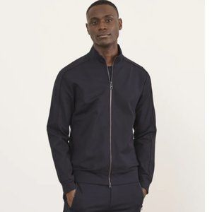 PATRICK ASSARAF Knit Zipper Sweater Navy M